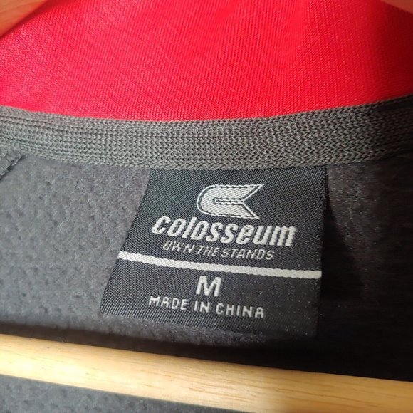 University Of Maryland Terrapins Colosseum Men M Shirt Pullover 1/4 Zip Gray Red - Picture 7 of 8